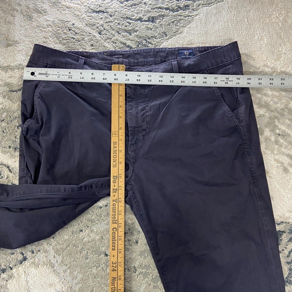 AG Adriano Goldschmied Jamison Chino Pants Mens 38R Navy Blue Stretch Skinny Leg - Picture 8 of 9